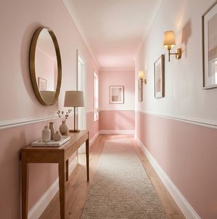 Soft Blush Pink Hallway Wall Design