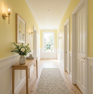 Bright Yellow Hallway Wall Colour