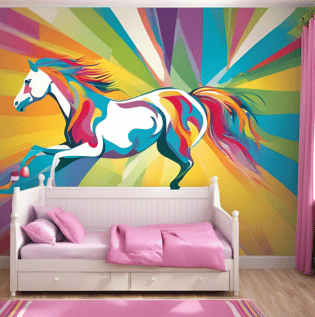 Galloping Horse Wallpaper - Asian Paints