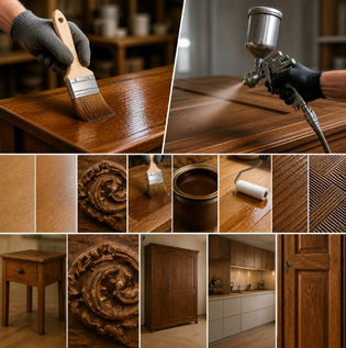 Choosing Between Wood Finish Brushes and Spray Tools