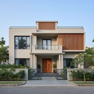 Front Elevation View of a House