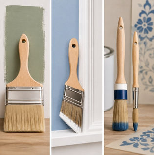 Paint brush types by shape: Flat, angular, and round brushes | Asian Paints