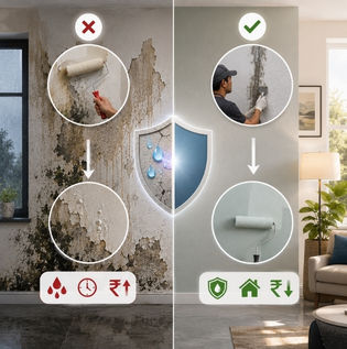 Water Seepage Damaging Interior Paint and Wall Finishes