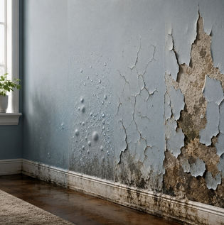 Moisture Damage Causing Peeling and Cracking of Interior Paint