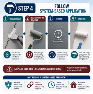 System Based Waterproofing Application Process for Long Lasting Protection
