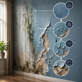 Water Seepage Damaging Interior Paint and Wall Finishes