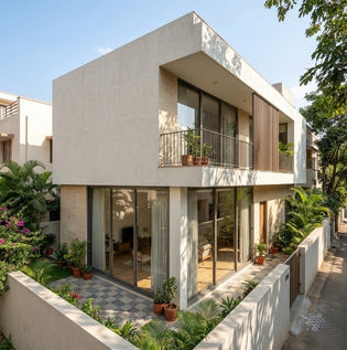 Box House with Floor-to-Ceiling Windows