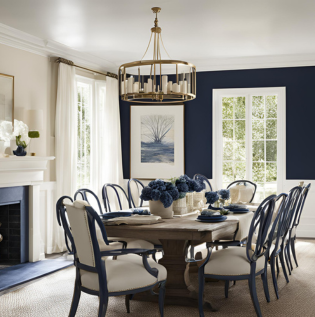 Ivory and Navy Blue Paint Combination - Asian Paints