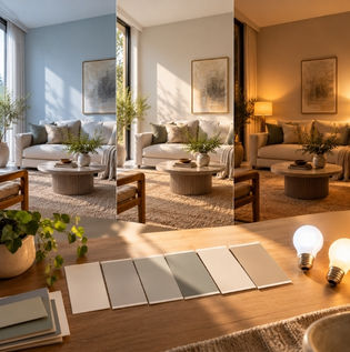 How Natural and Artificial Light Change Wall Colour