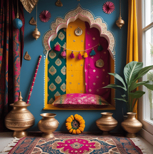 Divine Krishna Corner Decoration - Asian Paints