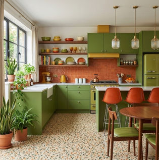1960s Retro Kitchen Colours with Bold Earthy Tones
