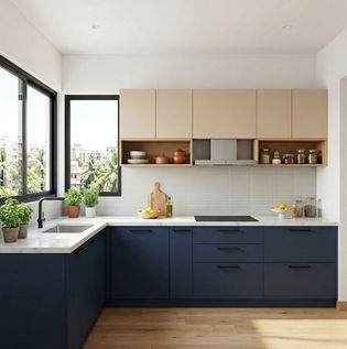 Horizontal Colour Blocking in Kitchen Design