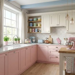 Cupcake Inspired Soft Pastel Kitchen Colours