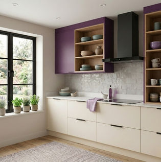 Bold Purple Accents for a Stylish Kitchen