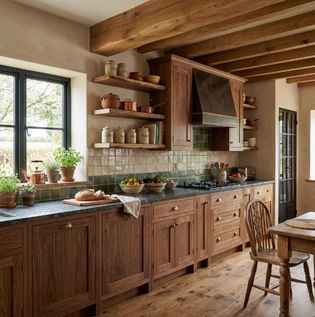 Rustic Kitchen Design with Natural Wood Tones