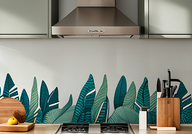 Nature inspired kitchen wall sticker design - Asian Paints