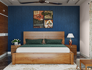 Dark colours as wall painting design in the bedroom - Asian Paints