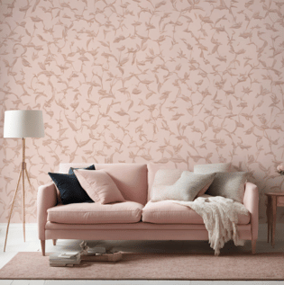 Blush Pink Birds Wallpaper - Asian Paints