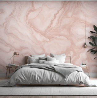 Blush Pink Marble Effect Wallpaper - Asian Paints