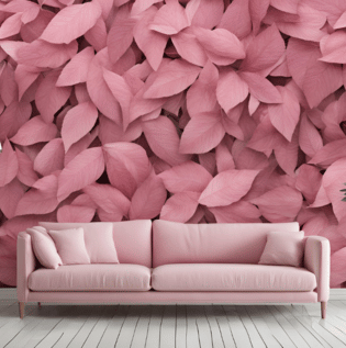 Pink Leaves Wallpaper - Asian Paints
