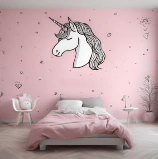 Unicorn Pink Wallpaper - Asian Paints