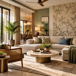 Coordinated Living Room Wall Palette for Chennai Home