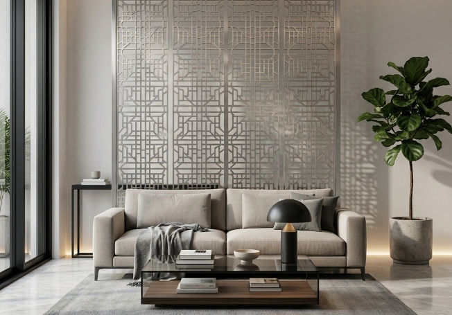 Contemporary Stainless Steel Jaali Panel Designs
