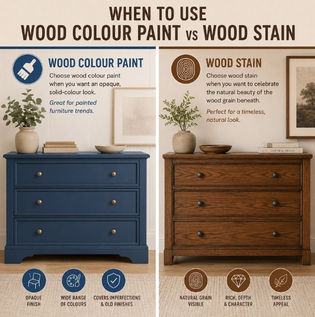 When to Use Wood Colour Paint vs Wood Stain