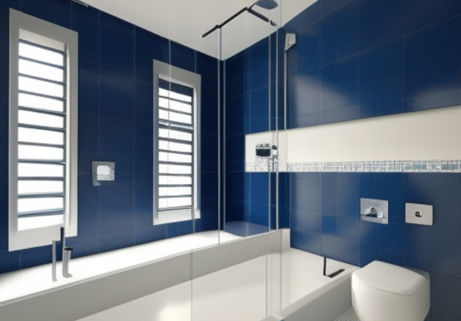 Blue & white bathroom design interiors - Asian Paints