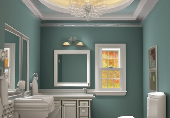 Painted designer bathroom ceiling design idea - Asian Paints
