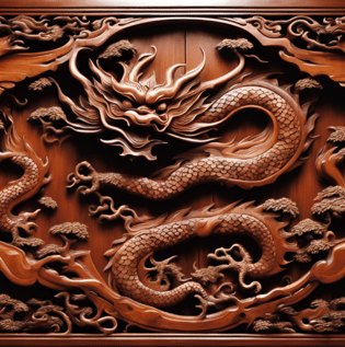 Feng Shui Dragon Wood Carving Door Design - Asian Paints