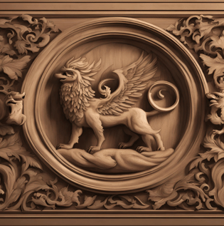 A Griffin Wood Carving Door Design - Asian Paints