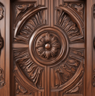 Ornate Waves Wood Carving Door Design - Asian Paints