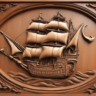 A Ship Wood Carving Door Design - Asian Paints