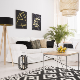 Funky Off White Living Room - Asian Paints