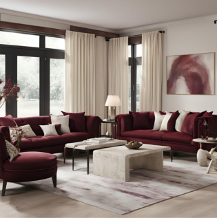  Off White and Maroon Walls - Asian Paints