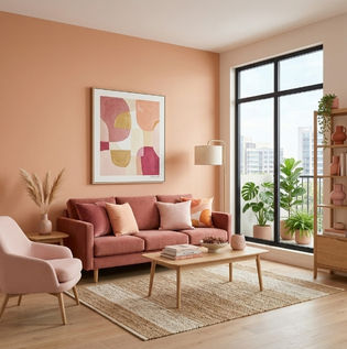 Modern Orange and Pink Living Room Palette