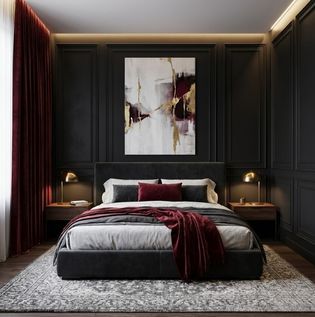Masculine Black Luxury Bedroom