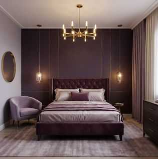 Contemporary Purple Luxury Bedroom