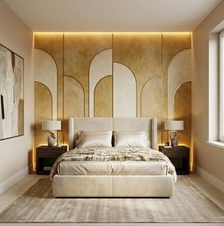 Statement Wall Luxury Bedroom