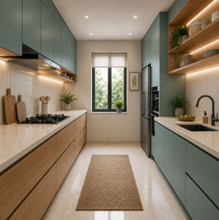 Light Teal and Wood