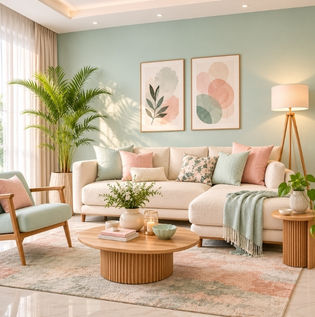 Brighten Your Living Room with Pastel Colours