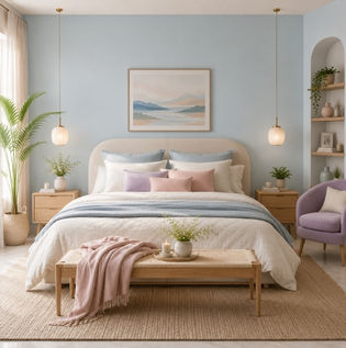 Create a Peaceful Bedroom with Pastel Paint Colours