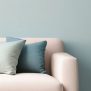 Pastel Pink Sofa With Pastel Blue Wall - Asian Paints