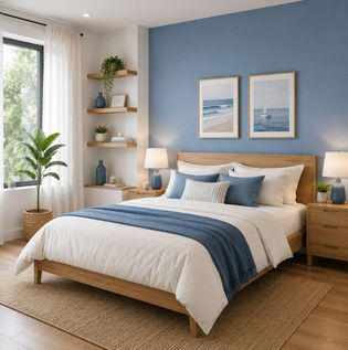 Classic Blue and White Bedroom Colour Scheme