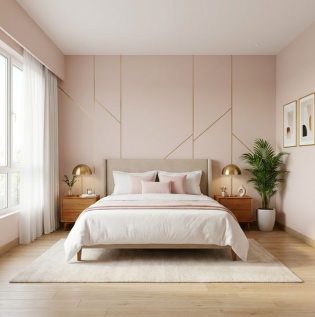 Pink and Gold Bedroom Colour Combination