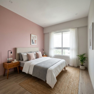 Pink and Grey Bedroom Colour Combination