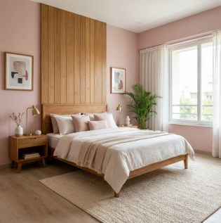 Bedroom Walls with Wooden Finishes