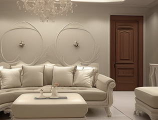 Neutral pop colour design for the living room walls - Asian Paints