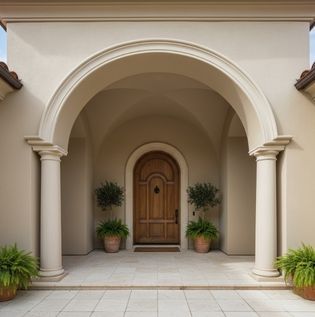 Elegant Arched Portico for a Soft Architectural Touch